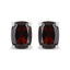 Boucles d'oreilles en grenat avec plaquage en or blanc 18K en argent sterling