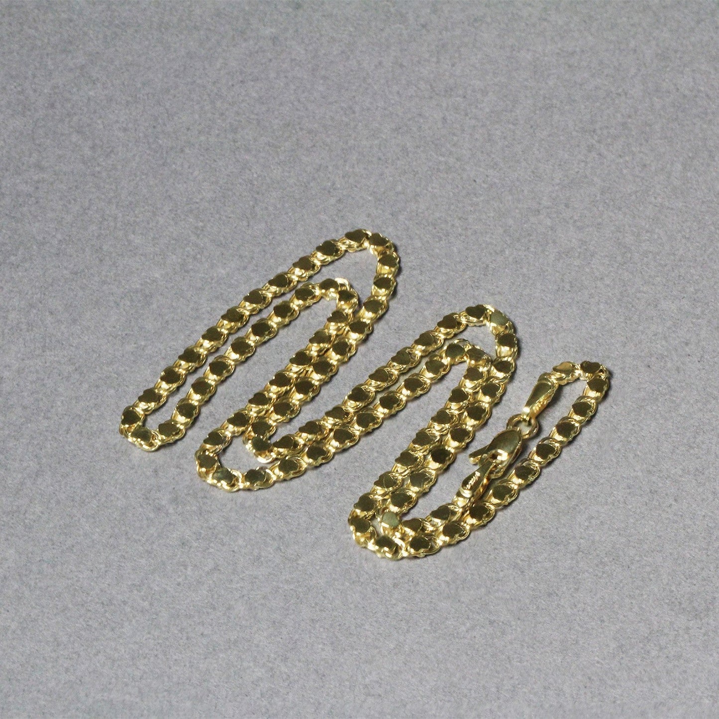 Collier en chaîne en cœur en or jaune 14 carats - 2,9 mm