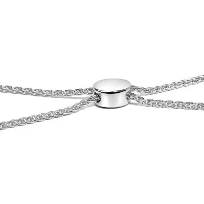 Pulsera Bolo de Doble Onda de Diamante en Plata Esterlina .925
