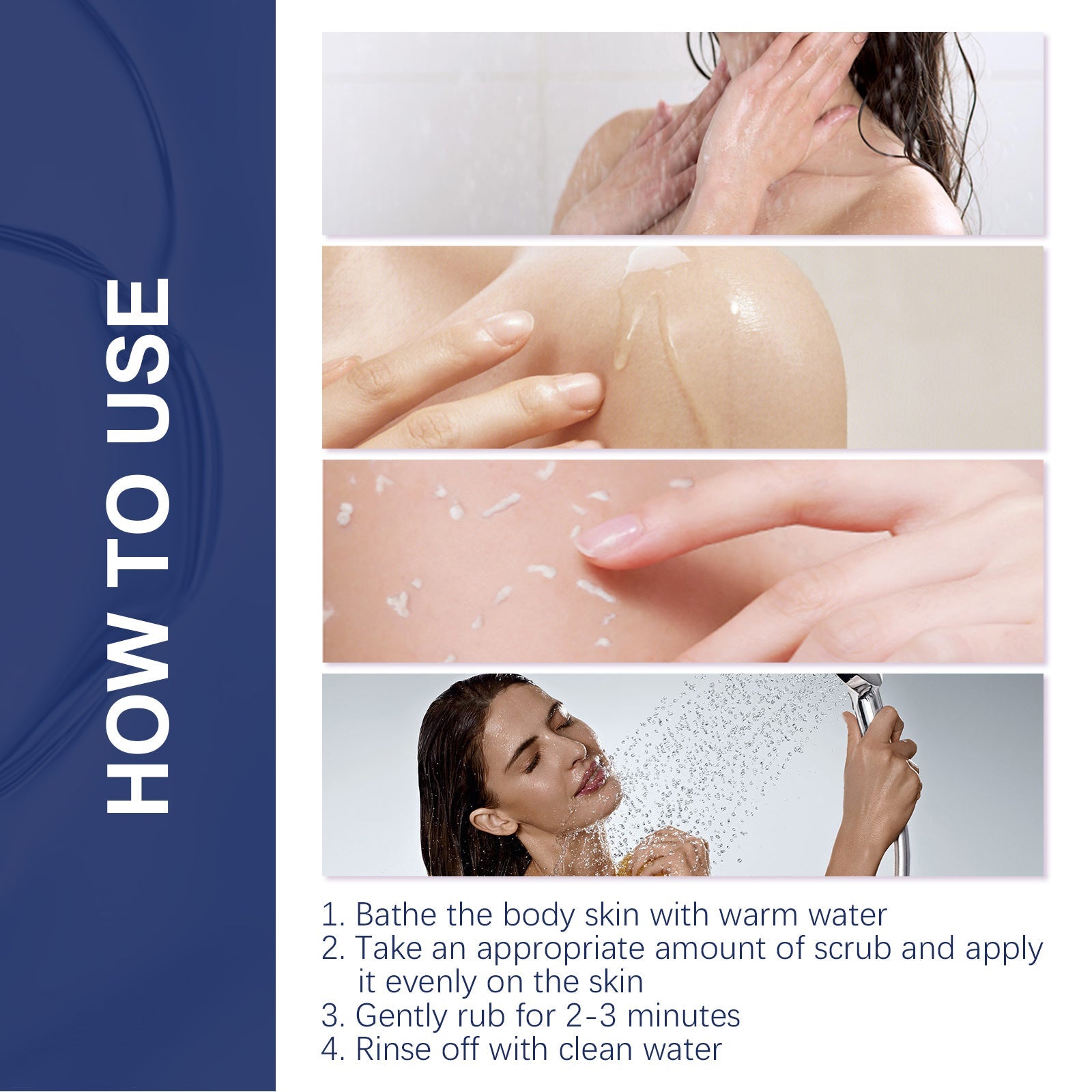 Body Whitening Scrub, Deep Body Cleansing Treatment Gently Exfoliates Dead Skin Whitening Skin - Korvel