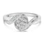 Anillo de Grupo de Diamantes Bypass de Plata Esterlina 1/10 Cttw