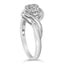 Anillo de Grupo de Diamantes Bypass de Plata Esterlina 1/10 Cttw