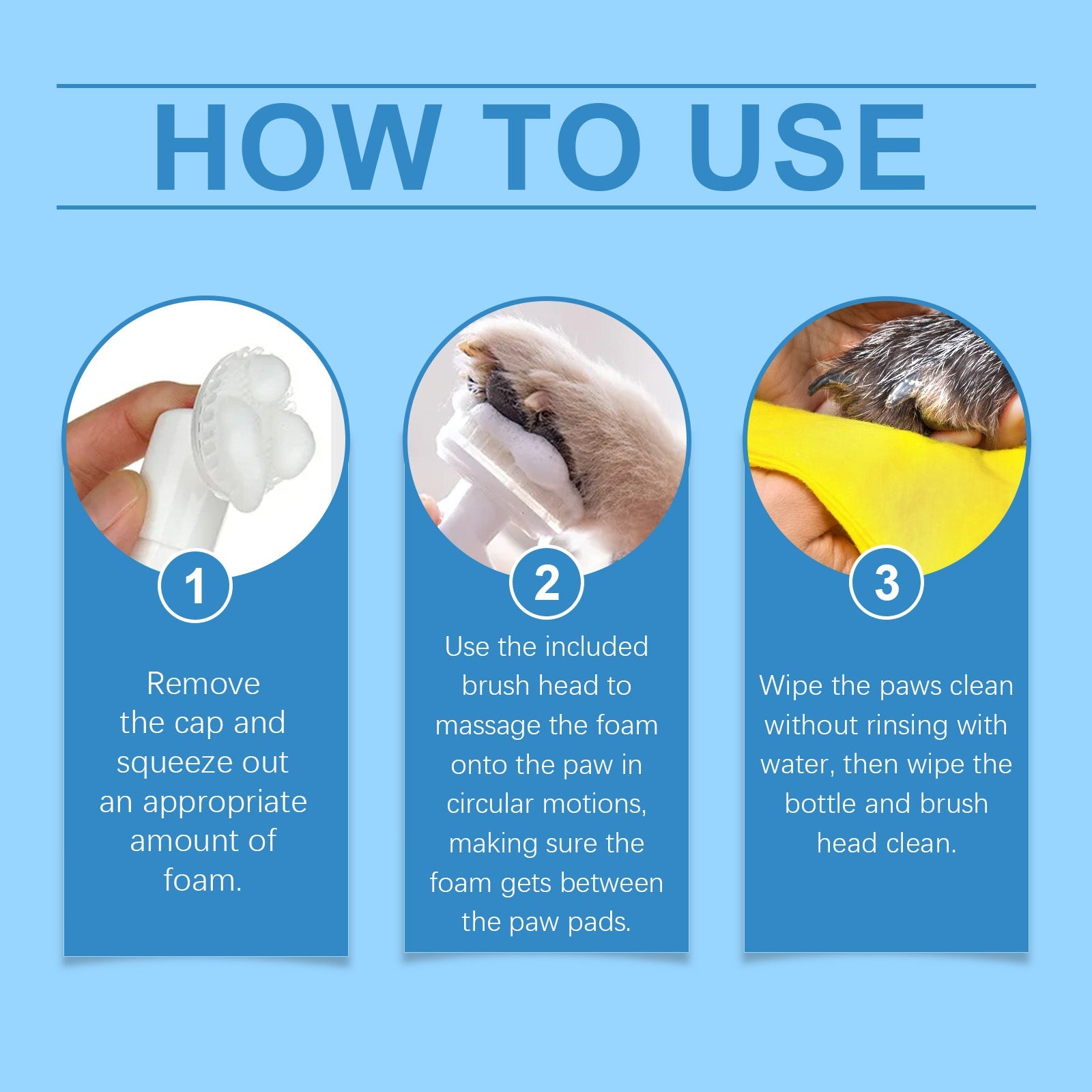 Pet Paw Foam Cleaner Dog And Cat Foot Wash Soles And Pads Care Cleaner - Korvel
