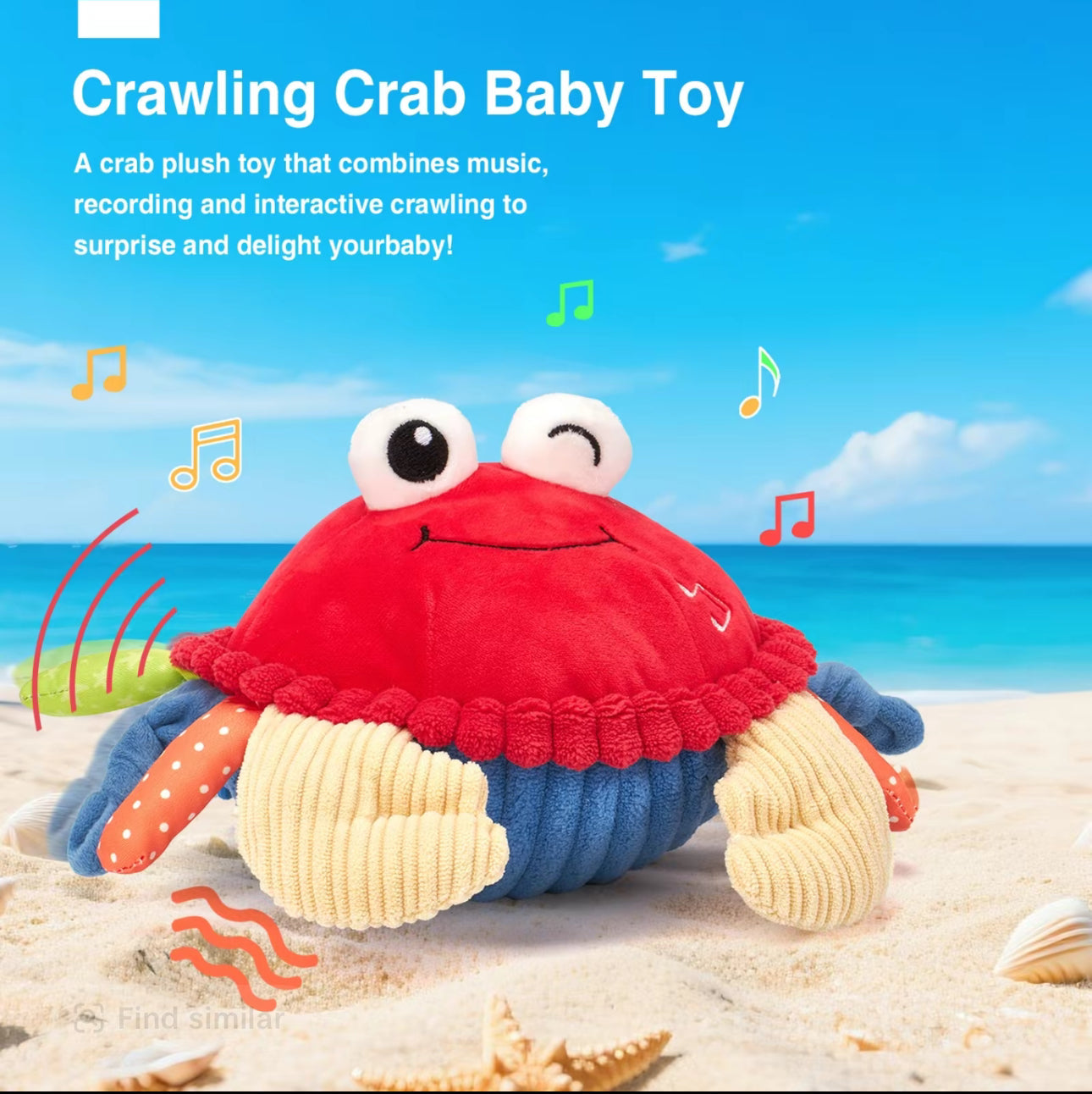 Cangrejo Musical BounceBuddy - Juguete de Peluche Interactivo