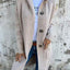 Mid-Length Light Gray Sweater Cardigan for Women