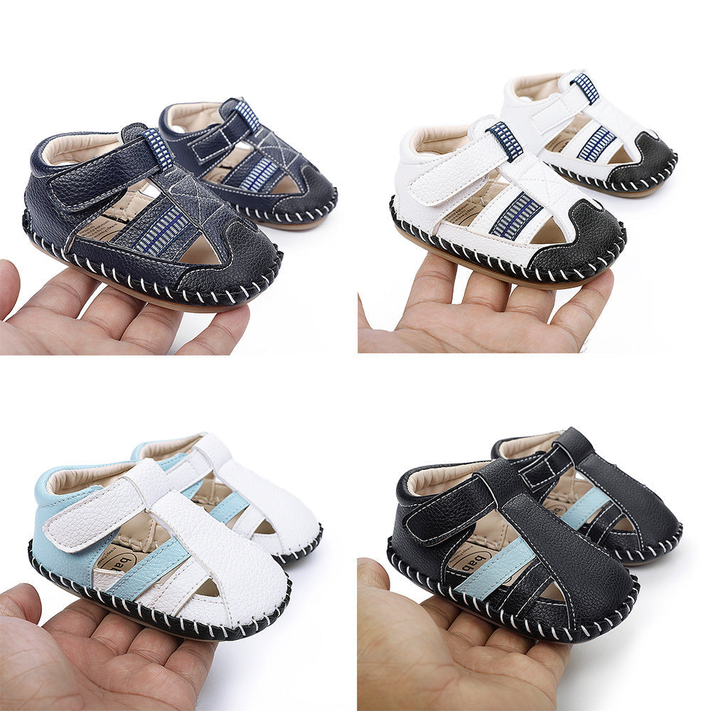 Stitched Baby Sandals with Rubber Sole for First Steps
