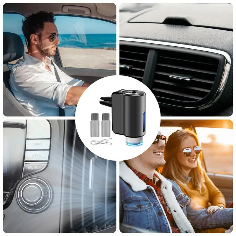 Car Vent Air Freshener Vent Clip Rechargeable Oil Diffuser For Car Automotive Interior Natural Oil Fragrance Long-Lasting For - Korvel