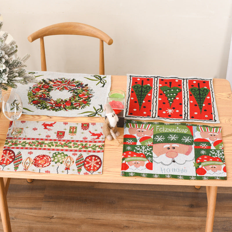 Christmas New Decorative Products Knitted Fabric Meal Mat Creative Knitted Meal Mat Tablecloth Elderly Tree Meal Mat - Korvel