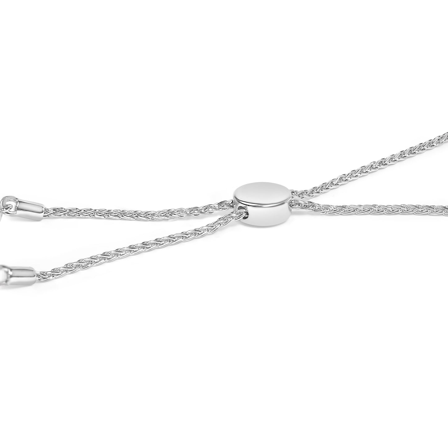 .925 Sterling Silver Diamond X and O Bolo Bracelet