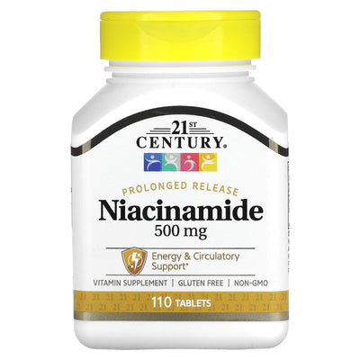 Comprimés de Niacine 500 mg à libération prolongée du 21e siècle - 110 unités