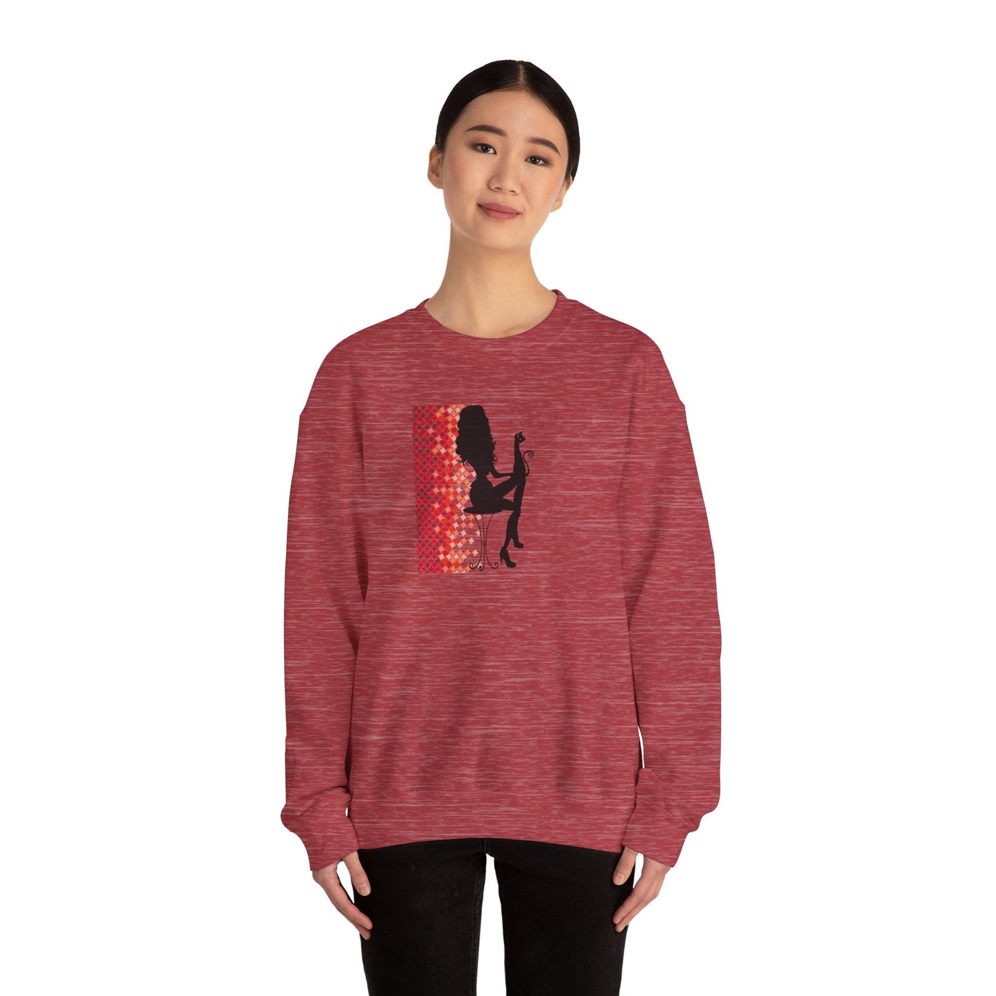 Poised Cat Lady Heavy Blend Crewneck Sweatshirt