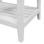 24" White Modern Sleek Bathroom Vanity Elegant Ceramic Sink with Solid Wood Frame Open Style Shelf - Korvel