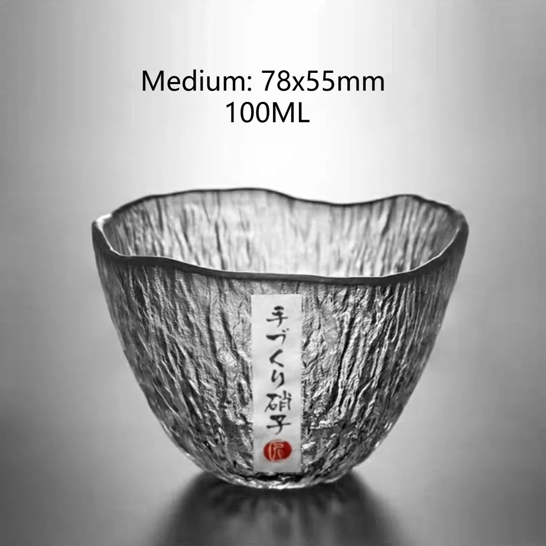 Hammer Patterned Heat-Resistant Glass Tea Cup
