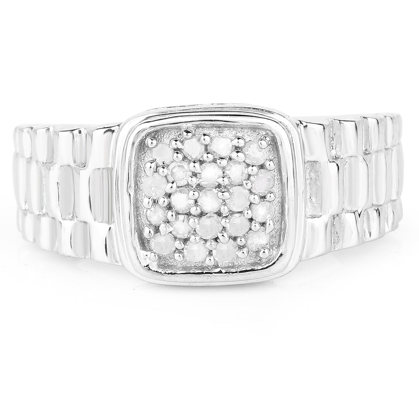 0.25 Carat Genuine White Diamond Sterling Silver Engagement Ring