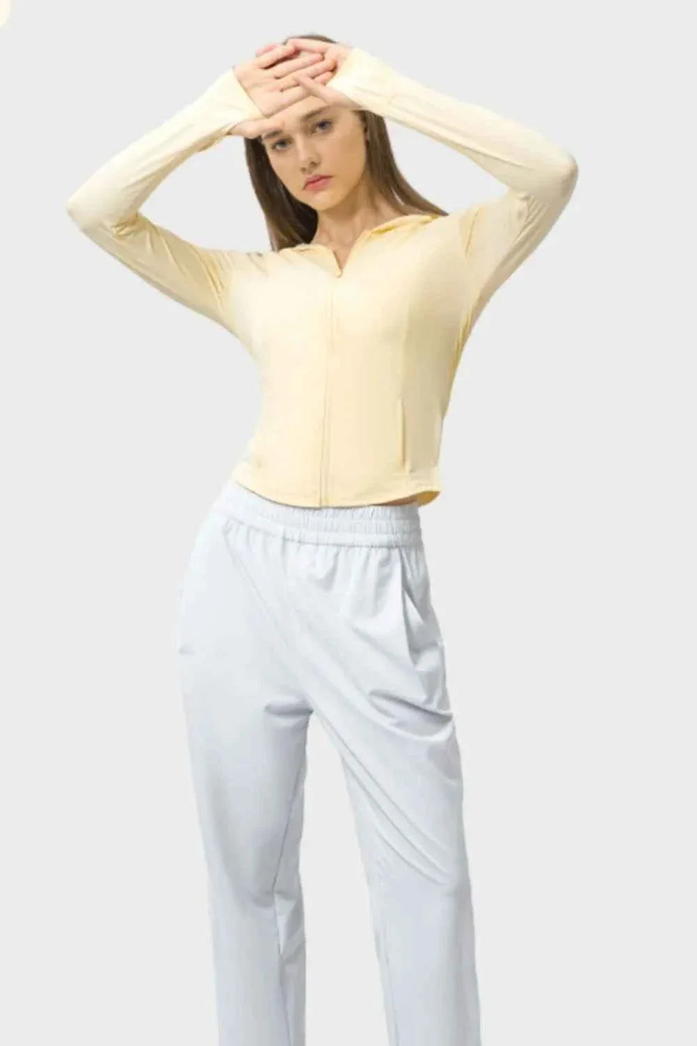 Millennia Pocketed Zip Up Hooded Activewear Hoodie