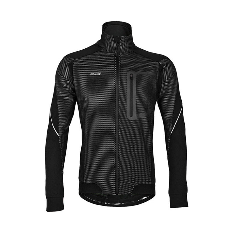 Men's Fleece Windproof Long-Sleeved Cycling Jacket