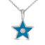 Sterling Silver Blue Enamel Star Pendant Necklace