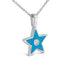Sterling Silver Blue Enamel Star Pendant Necklace