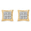 10K Yellow Gold Plated Sterling Silver Diamond Halo Stud Earrings