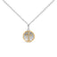 14K Yellow Gold Plated Sterling Silver Diamond Cross Medallion Necklace