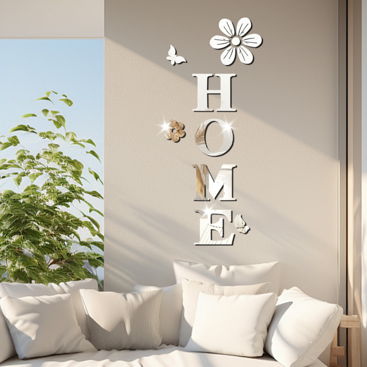 Pegatinas de Espejo Acrílico - Decoración Floral para el Hogar