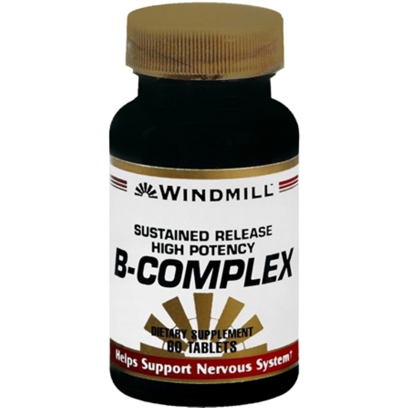 Tabletas de liberación sostenida de complejo vitamínico B-50 de Windmill - 60 conteo