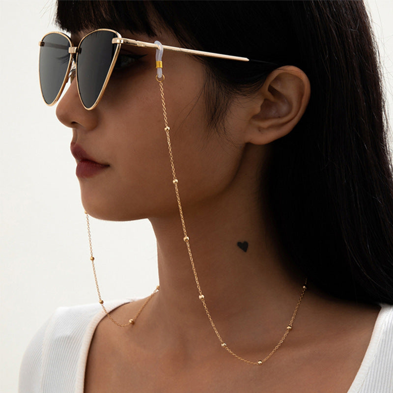 Bead metal glasses chain mask chain women's sunglasses chain accessories non-slip dual use - Korvel
