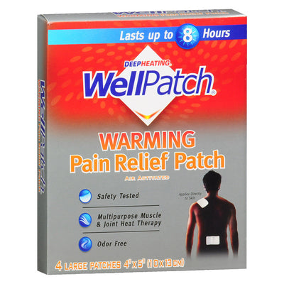 WellPatch® Warming Pain Relief – Large Heat Patches (4 Count)