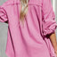 Women Exposed Seam Collared Neck Button Up Jacket