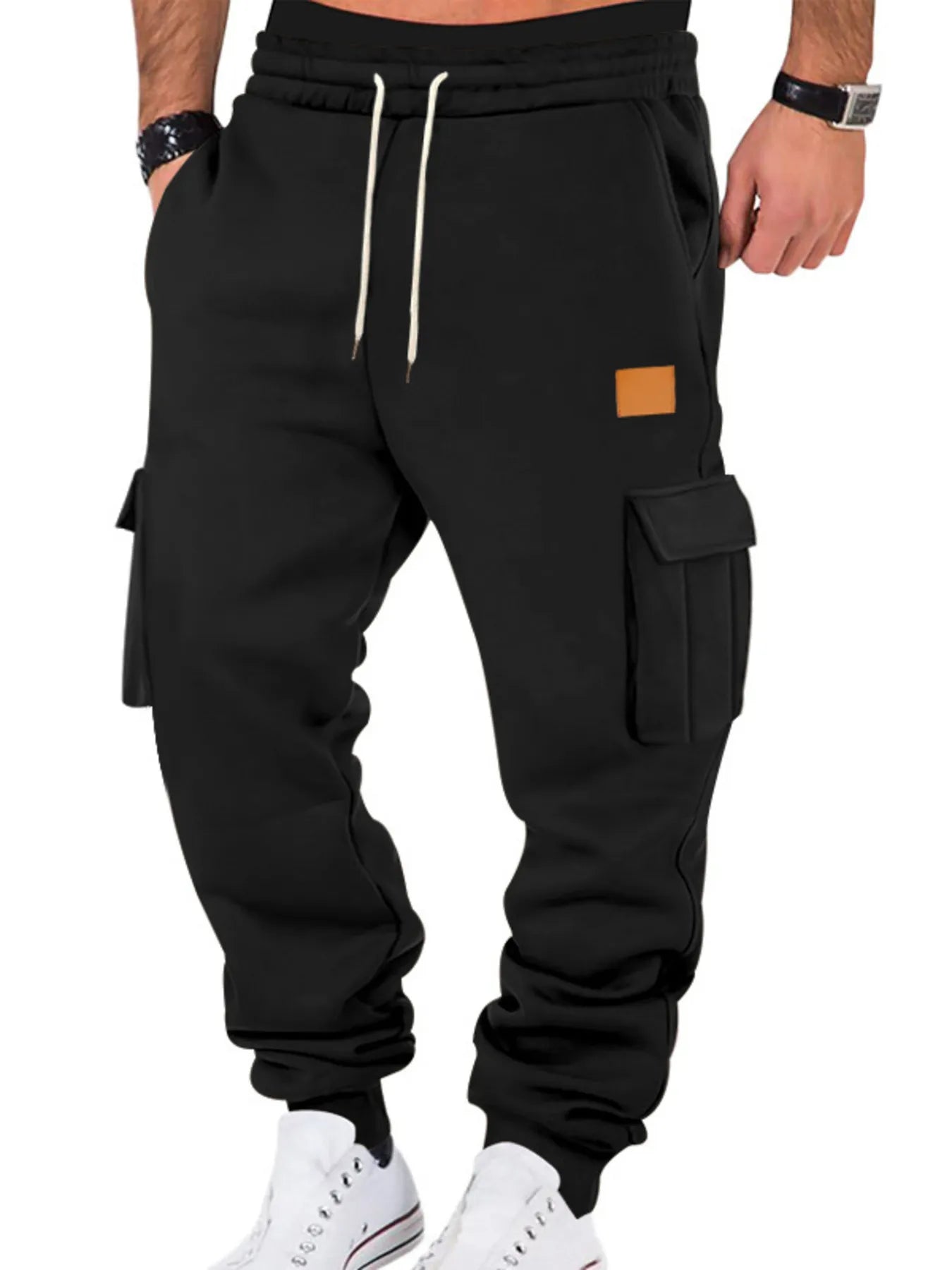 Pantalons de jogging cargo à cordon pour hommes grandes tailles
