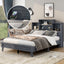 Queen Size Storage Platform Bed Frame with USB Charging - Gray