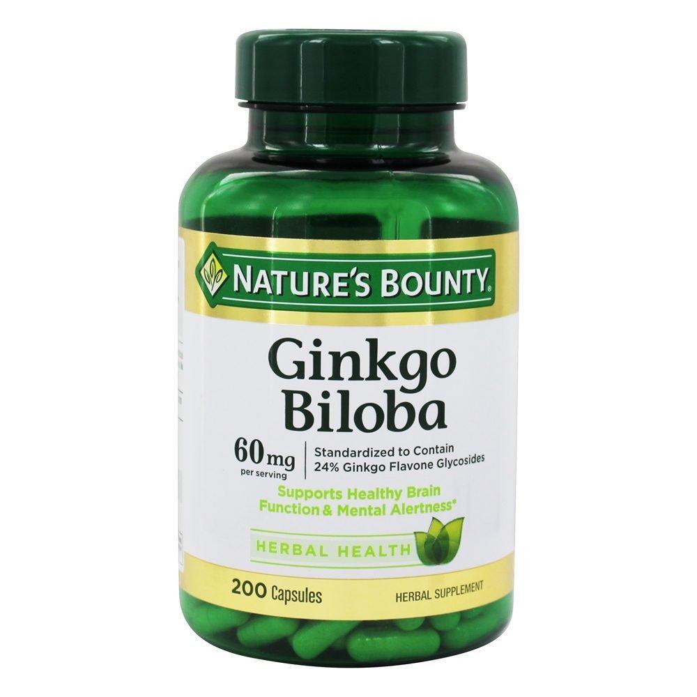 Nature's Bounty Ginkgo Biloba Capsules, 60 Mg