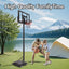 Basketball Hoop Basketball System 4.76-10ft Height Adjustable with 4 Basketball, Net Pocket, Inflator Set - Korvel