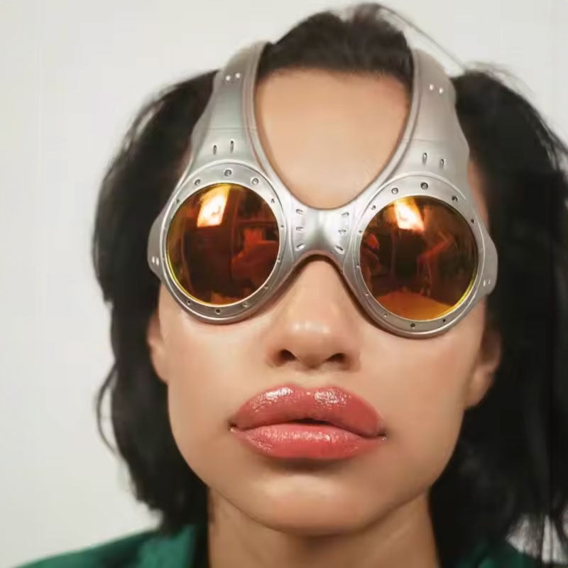 Unisex Over - The - Top Sunglasses. Ideal for outdoor cycling and sports. Fashionable retro - style metal - framed glasses. - Korvel