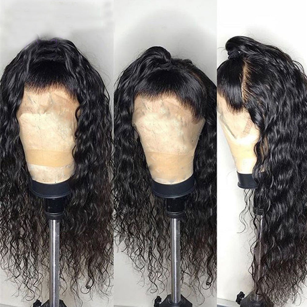 High Temperature Silk Wig Head Cover Wig Hand Groove Ladies Chemical Fiber Front Lace Curly Hair - Korvel