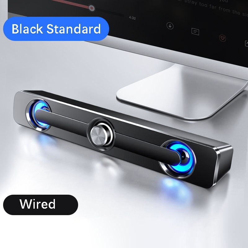 USB Wired Powerful Computer Speaker Bar Stereo Subwoofer Bass speaker Surround Sound Box for PC Laptop phone Tablet MP3 MP4 - Korvel