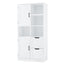 Bathroom storage cabinet with doors and drawers, multiple storage spaces, independent, open adjustable shelves, white - Korvel