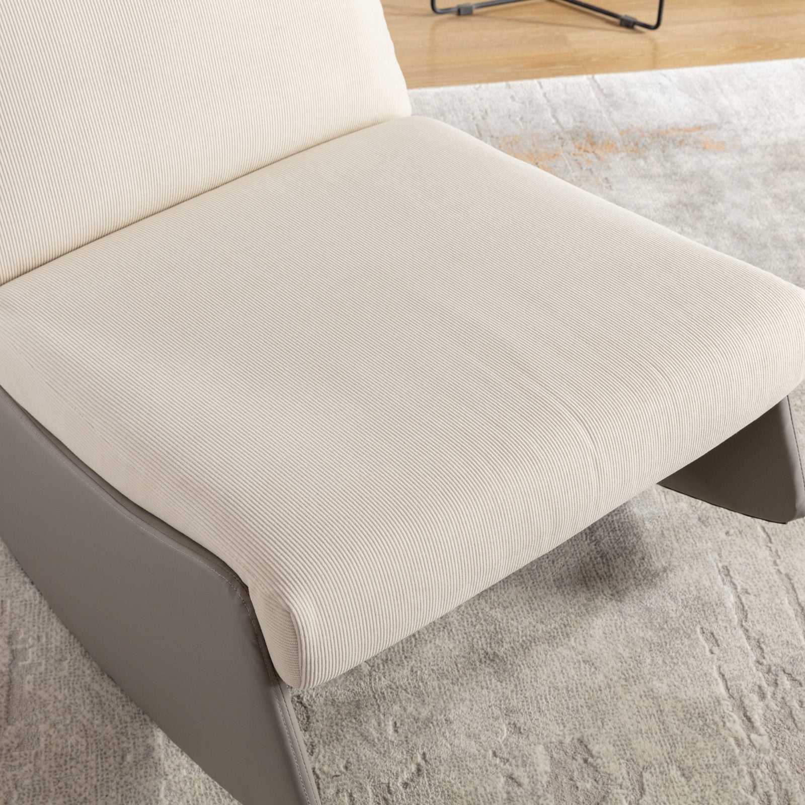 Modern rocking chair recliner, comfortable cushioned recliner with footstool, gray - Korvel