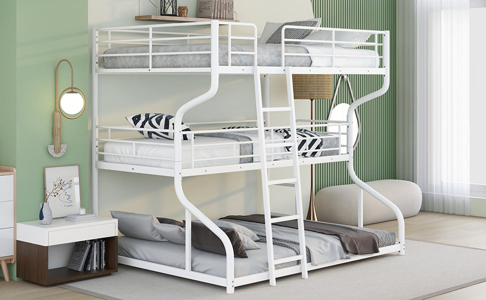 Lit superposé triple : Full XL, Twin XL et Queen Size - Blanc