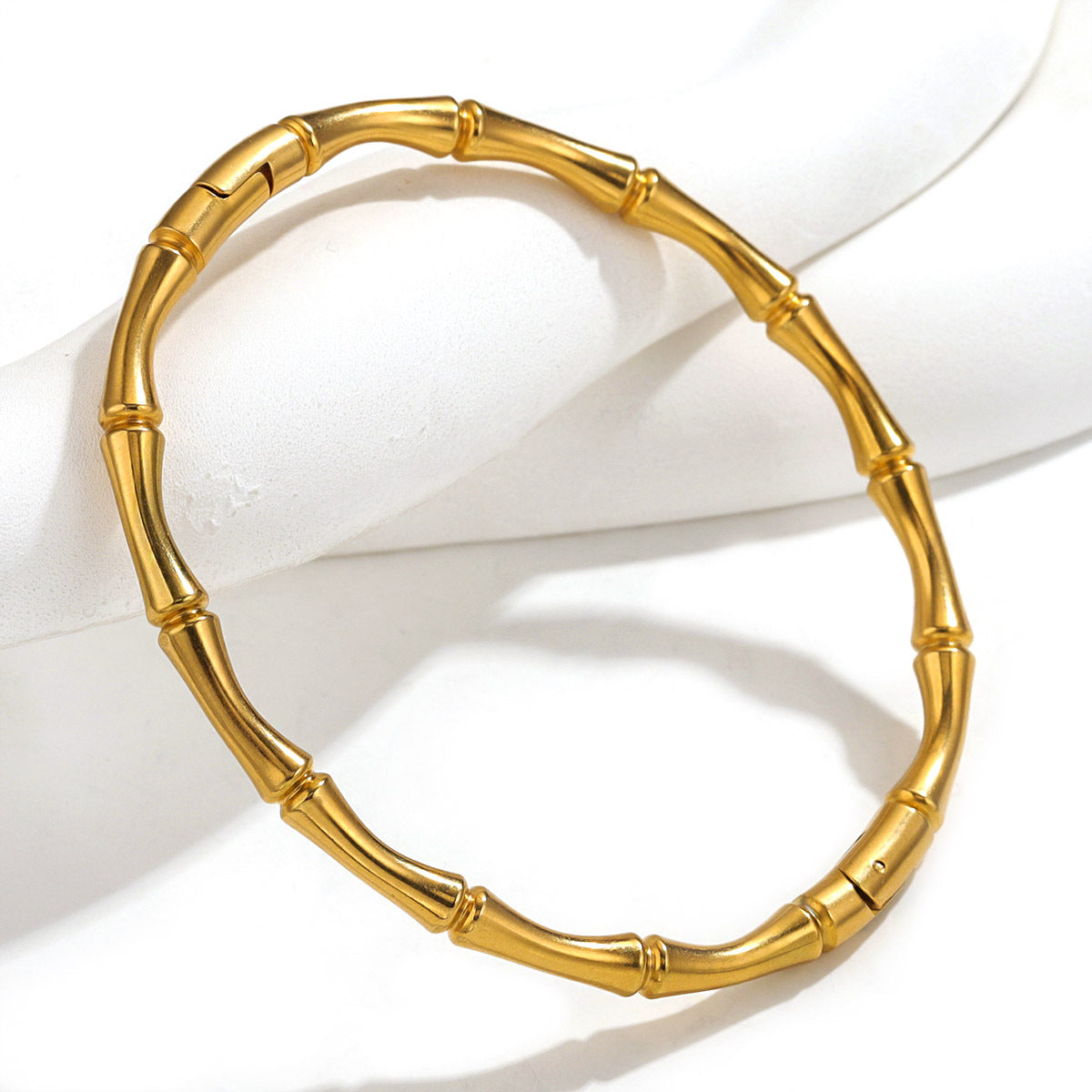 Fashion bamboo titanium steel bracelet female summer niche cold style ins stainless steel retro bamboo jewelry - Korvel