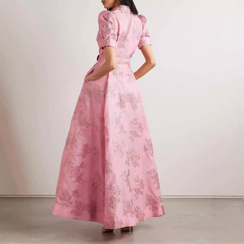 Elegant French Style Dress Vintage Charm Fashion Fitted Long Dress - Korvel