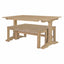 TREXM 3-piece retro dining table, rectangular stand table, and 2 4-person wooden stools (made of natural wood) - Korvel