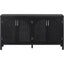 TREXM Large Storage Space Sideboard with Artificial Rattan Door and Metal Handles for Living Room and Entryway (Black) - Korvel