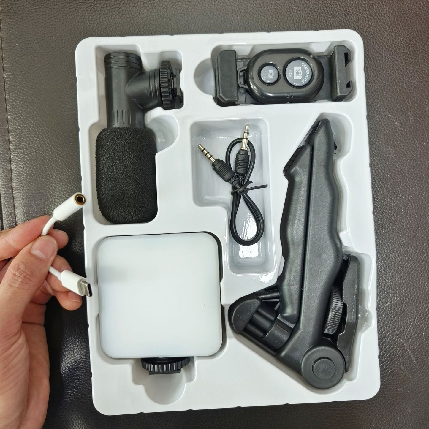 Desktop Beauty Leg Pocket Fill Light with Microphone Set Single Reflex Conference Lamp Handheld Photography with Microphone - Korvel