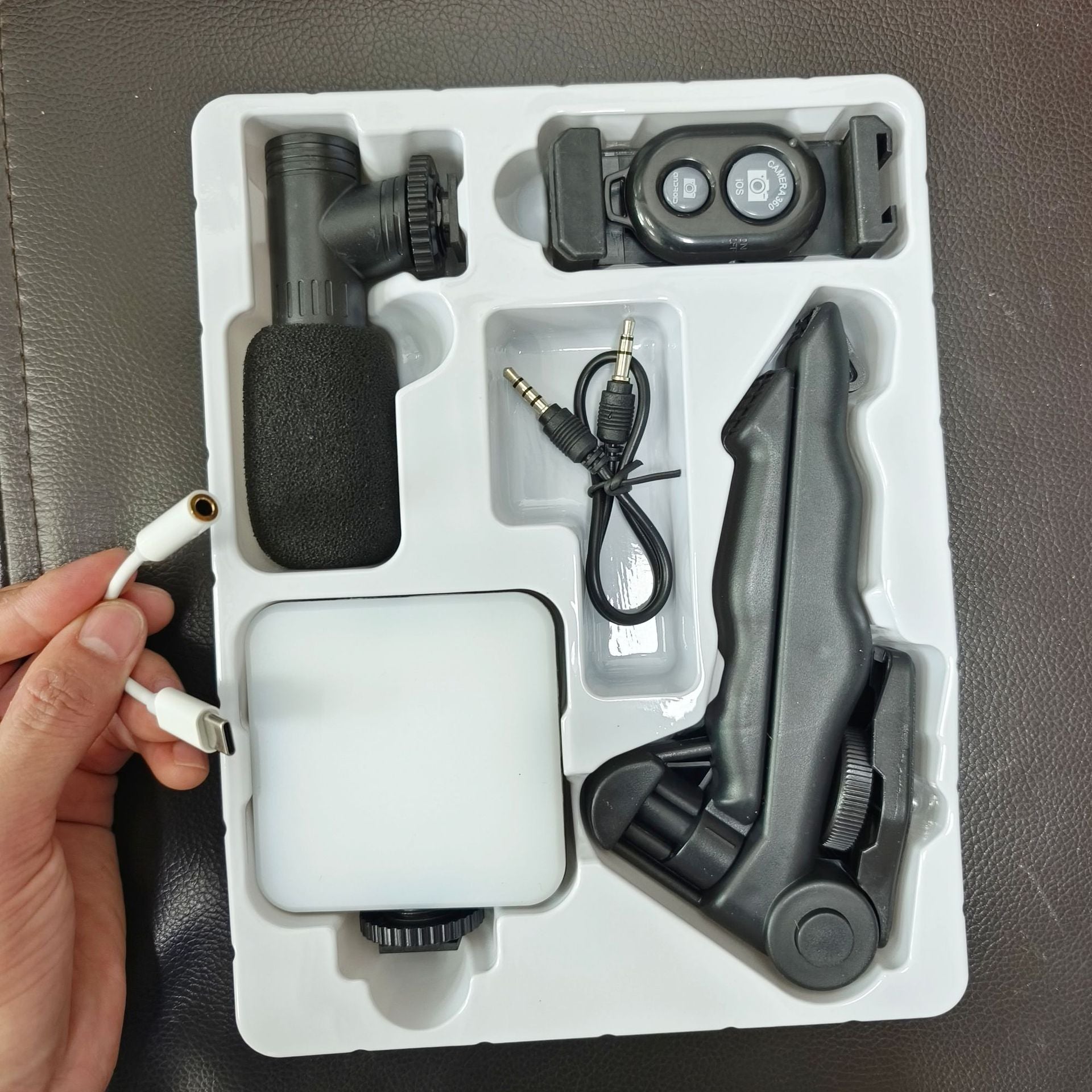 Desktop Beauty Leg Pocket Fill Light with Microphone Set Single Reflex Conference Lamp Handheld Photography with Microphone - Korvel