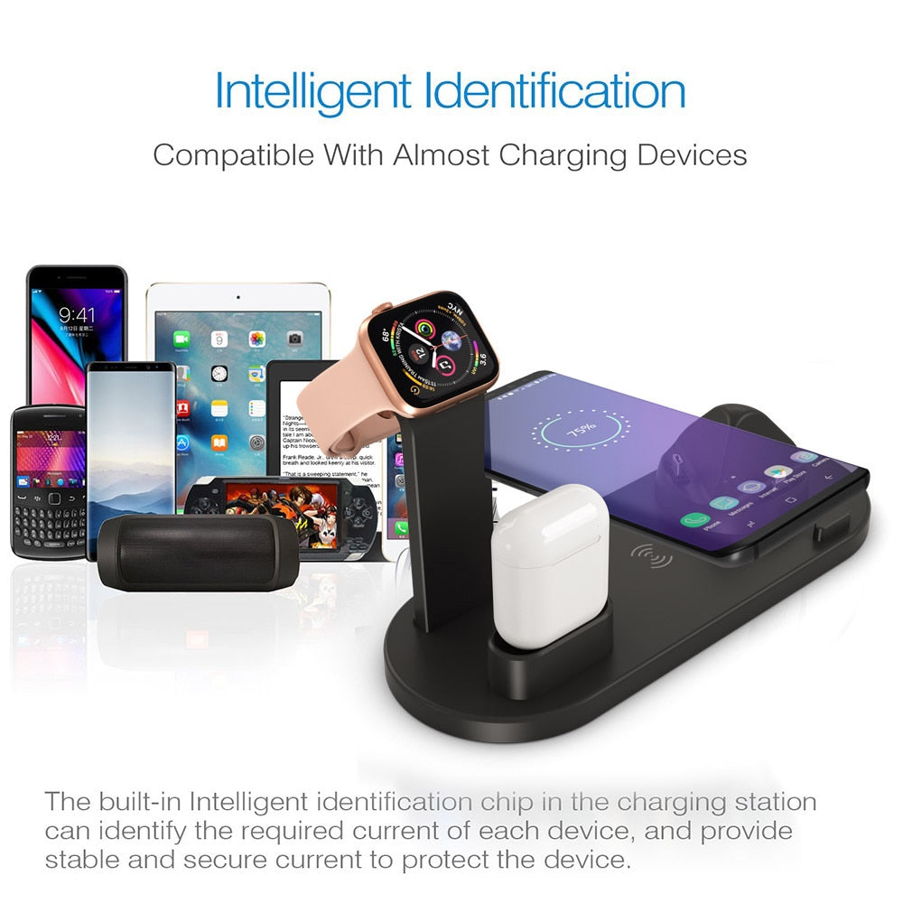 Dock de Carga Inalámbrico 4 en 1 para Dispositivos Apple