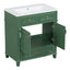 30 inch uncovered bathroom vanity with soft closed door, limited to solid wood frame bathroom storage cabinet green - Korvel