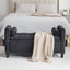 Storage Bench, 44.5-Inch Queen Velvet Button Bedside Bench, Entryway Living Room with Armrests, Nailhead Trim  Black - Korvel