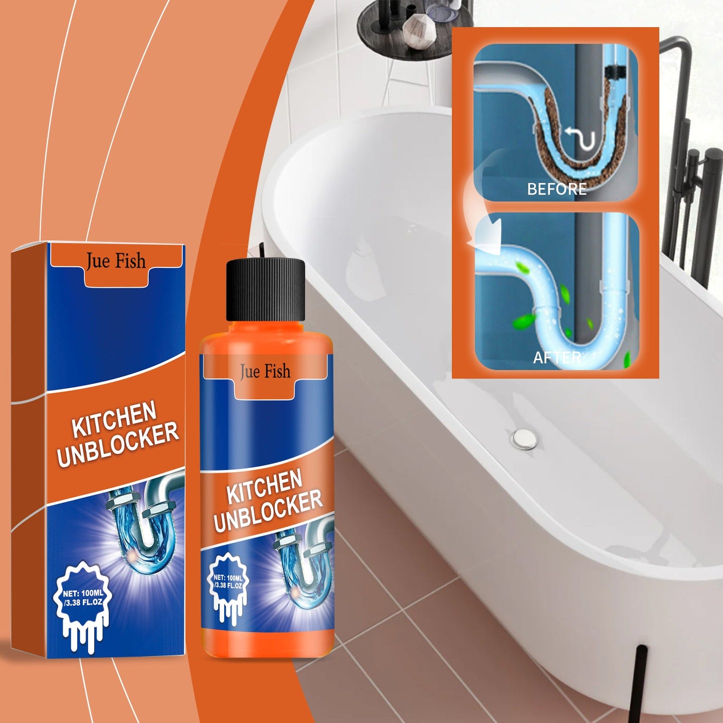 Kitchen Unblocker, Sink Drain Pipe Kitchen Toilet Pipe Quickly Dredge - Korvel