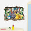 New 3D Pikachu Wall Sticker Pok é mon Wallpaper Self adhesive Cartoon Graffiti Anime Poster Children's Room PVC - Korvel